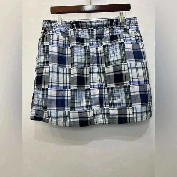 White Stag Blue and White Plaid Zip Front Skort Size 10 - Picture 7 of 9